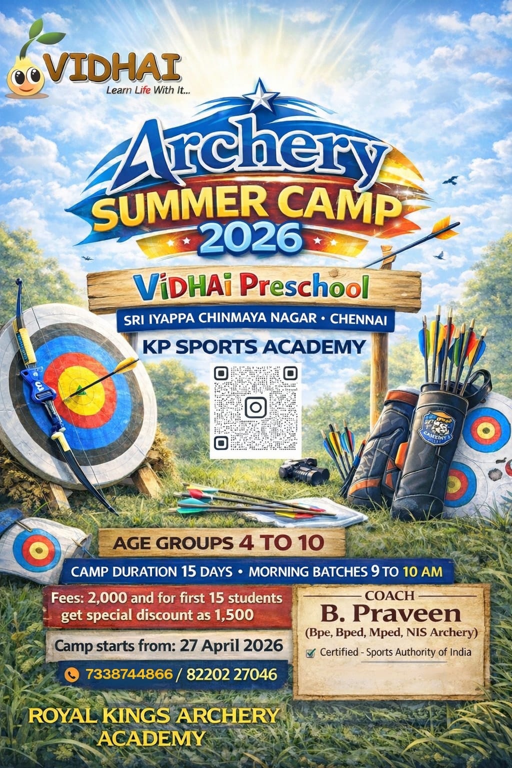 Archery Summer Camp 2026 – Vidhai Preschool